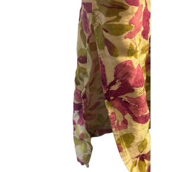 First Issue Liz Claiborne vintage floral linen dress Size 16 wedding party - Picture 7 of 8